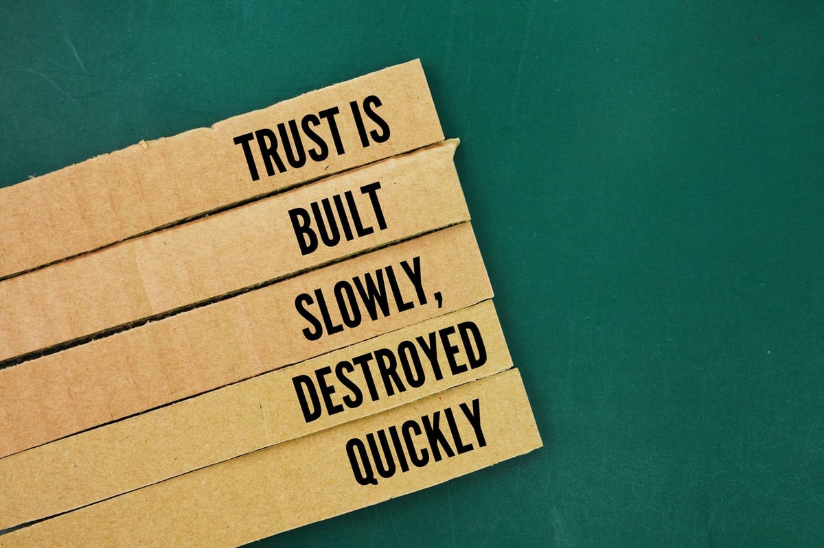 Trust is built slowly, destroyed quickly
